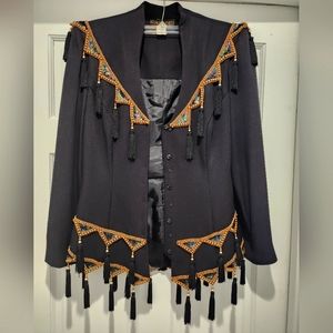 Vintage Casadei Sequin Tassel Blazer / Skirt Set Suze 10